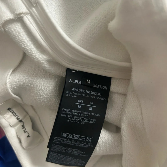 A_Plan_Application White Terry Cloth Cotton Side Zip Ankle Pants Size Medium - Picture 2 of 5